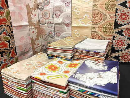 平和屋着物■袋帯 西陣 まとめて100点 向かい鳳凰 向かい鶴 鹿 蝶 更紗 花柄 正倉院 佐賀錦 金銀糸 など 未使用品あり 全て正絹 mmm1095