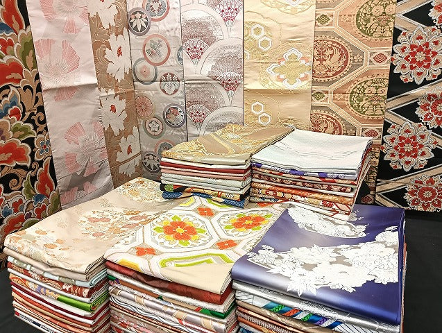 平和屋着物■袋帯 西陣 まとめて100点 向かい鳳凰 向かい鶴 鹿 蝶 更紗 花柄 正倉院 佐賀錦 金銀糸 など 未使用品あり 全て正絹 mmm1095