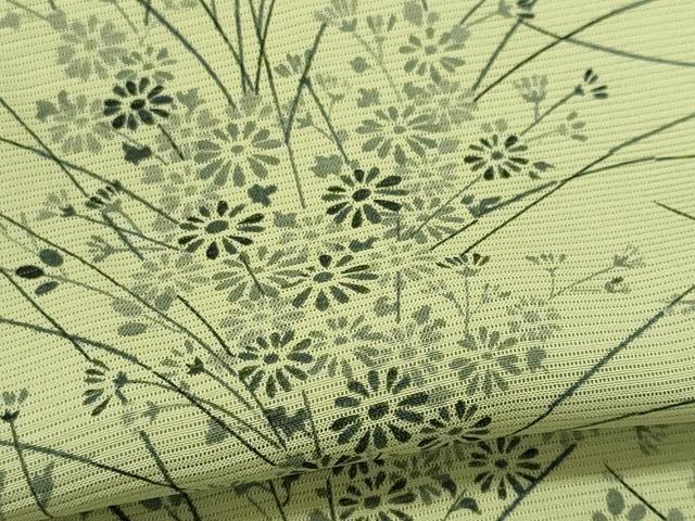 平和屋着物＊夏物　小紋　絽　草花文　正絹　逸品　CABH0941ou