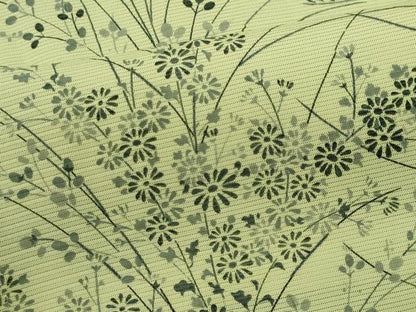 平和屋着物＊夏物　小紋　絽　草花文　正絹　逸品　CABH0941ou