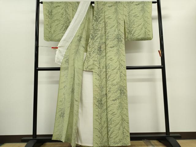 平和屋着物＊夏物　小紋　絽　草花文　正絹　逸品　CABH0941ou
