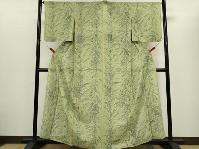 平和屋着物＊夏物　小紋　絽　草花文　正絹　逸品　CABH0941ou