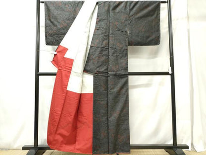 平和屋着物■本場大島紬　流水花文　正絹　逸品　CABH0960ou