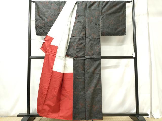 平和屋着物■本場大島紬　流水花文　正絹　逸品　CABH0960ou