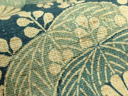 平和屋本店●希少　紺定　正藍型染師　田中昭夫　出羽の織座　八寸名古屋帯　桐花文　逸品　DZAB7262kh6