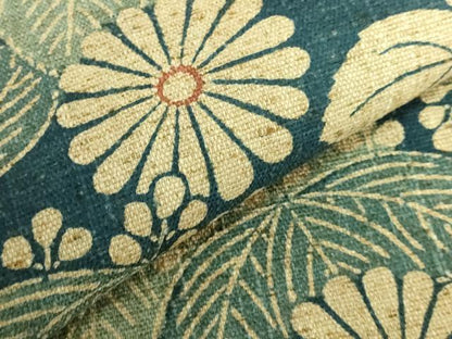 平和屋本店●希少　紺定　正藍型染師　田中昭夫　出羽の織座　八寸名古屋帯　桐花文　逸品　DZAB7262kh6