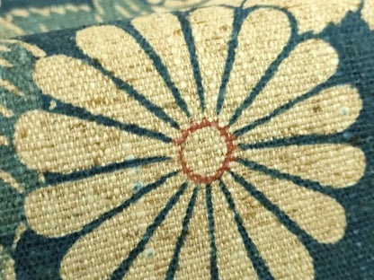 平和屋本店●希少　紺定　正藍型染師　田中昭夫　出羽の織座　八寸名古屋帯　桐花文　逸品　DZAB7262kh6