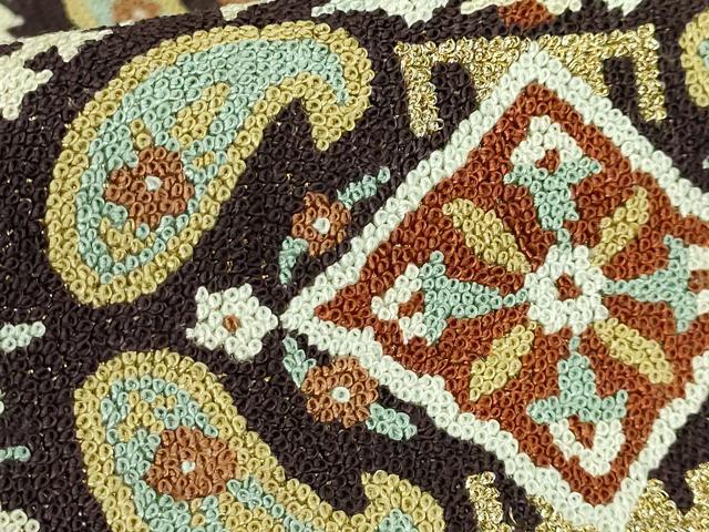 平和屋本店●極上　中国三大刺繍　総相良刺繍　総刺繍　袋帯　200万粒　総詰め　抽象文様　金糸　逸品　DZAB7294kh6　DZAB7294kh6
