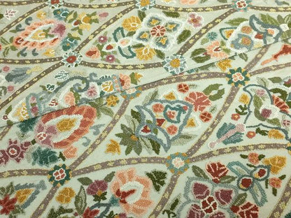 平和屋本店●極上　中国三大刺繍　相良刺繍　総刺繍　全通柄袋帯　草花文　金糸　逸品　DZAB7292kh6