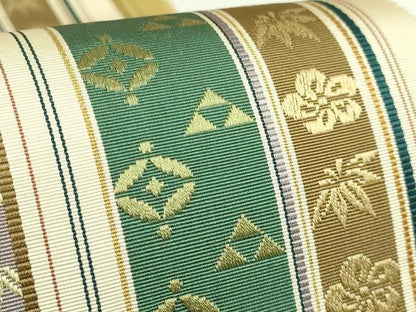 平和屋本店●極上　本場筑前博多織　両面　全通柄袋帯　花間道　献上　逸品　DZAB7320kh6