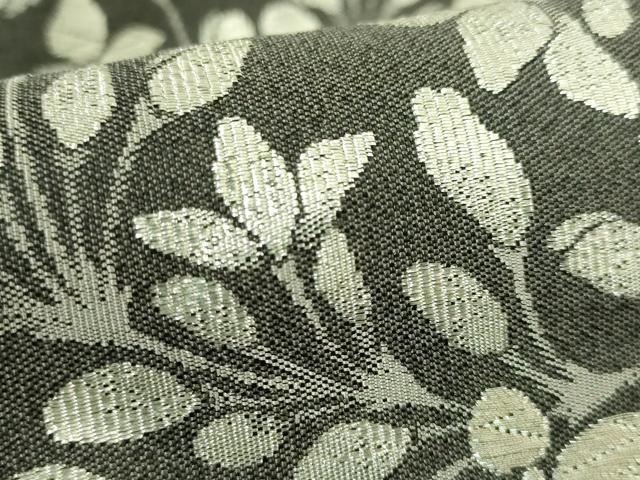 平和屋本店●極上　織楽浅野　六通柄袋帯　草花文　銀糸　逸品　DZAB7315kh6