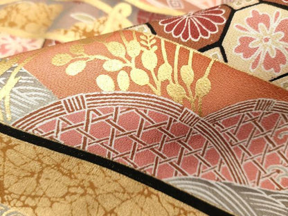 平和屋着物■豪華黒留袖　駒刺繍　御所車吉祥文　鶴　金彩　正絹　逸品　DABF9997cd