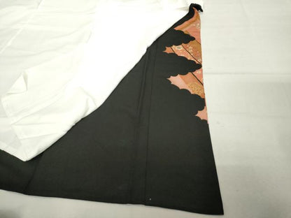 平和屋着物■豪華黒留袖　駒刺繍　御所車吉祥文　鶴　金彩　正絹　逸品　DABF9997cd
