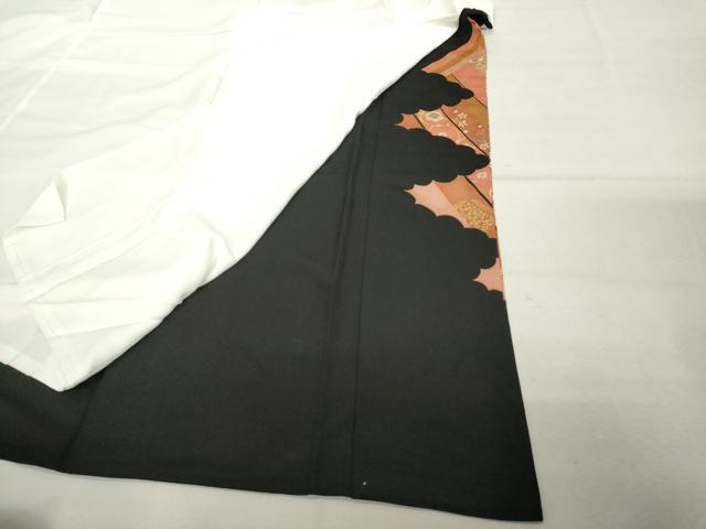 平和屋着物■豪華黒留袖　駒刺繍　御所車吉祥文　鶴　金彩　正絹　逸品　DABF9997cd