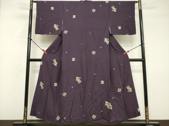 平和屋着物■上質な小紋　色紙舞桜文　金彩　正絹　逸品　DABF9982cd