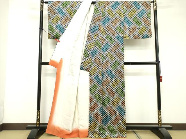 平和屋着物■上質な小紋　総絞り　鹿の子文　正絹　逸品　DABF9994cd