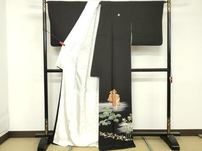 平和屋着物■豪華黒留袖　女人文　松竹梅　暈し染め　正絹　逸品　DABF9998cd