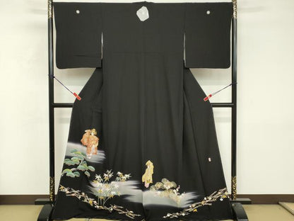 平和屋着物■豪華黒留袖　女人文　松竹梅　暈し染め　正絹　逸品　DABF9998cd
