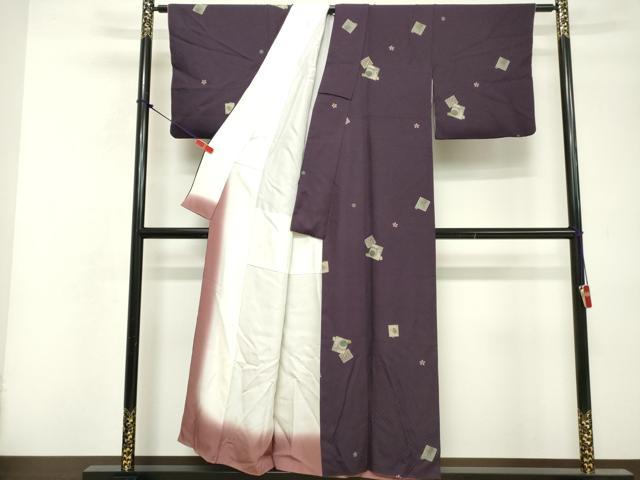 平和屋着物■上質な小紋　色紙舞桜文　金彩　正絹　逸品　DABF9982cd
