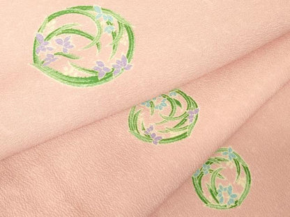 平和屋着物▽小紋　単衣　花丸文　洗える着物　未使用　DABG0219az