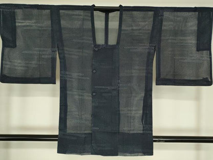 平和屋着物▽道行コート　スリーシーズン　春夏秋　塵除け　霞文　正絹　逸品　DABG0253az