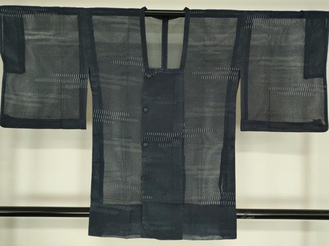 平和屋着物▽道行コート　スリーシーズン　春夏秋　塵除け　霞文　正絹　逸品　DABG0253az