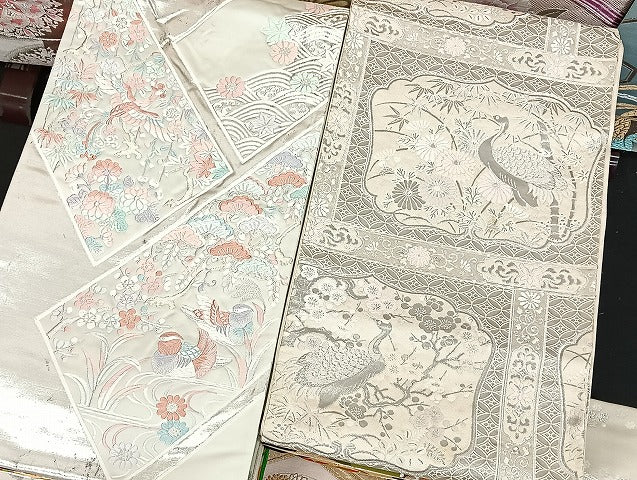 平和屋着物■袋帯 西陣 まとめて100点 鶴 孔雀 尾長鳥 鴛鴦 松竹梅 七宝 正倉院 竜田川文様 佐賀錦 金銀糸 未使用品あり 全て正絹 mmm1106