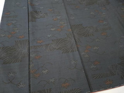 平和屋着物■本場大島紬　笹の葉文　正絹　逸品　DABF6450zy