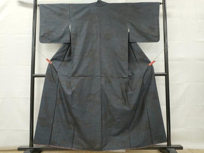 平和屋着物■本場大島紬　笹の葉文　正絹　逸品　DABF6450zy
