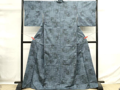 平和屋着物■上質な紬　色紙重ね　正絹　逸品　DABG6575cd