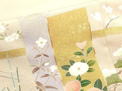 平和屋着物■豪華色留袖　駒刺繍　短冊花文　金彩　正絹　逸品　未使用　DABG6571cd