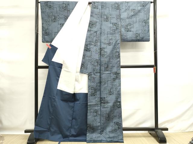 平和屋着物■上質な紬　色紙重ね　正絹　逸品　DABG6575cd