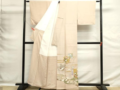 平和屋着物■豪華色留袖　駒刺繍　短冊花文　金彩　正絹　逸品　未使用　DABG6571cd