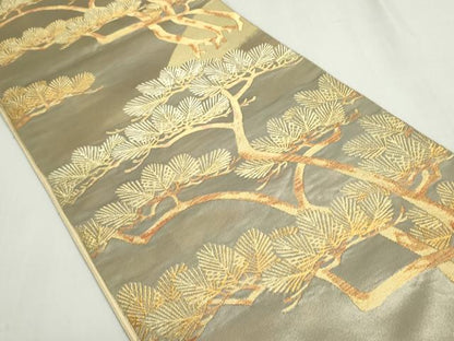 平和屋着物◎西陣の名門　本家加納　六通柄袋帯　枝松葉文　金糸　引箔　三越扱い　正絹　逸品　DABF8319we