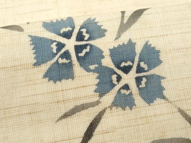 平和屋着物＊夏物　九寸名古屋帯　枝花文　麻　逸品　CABG9899fb