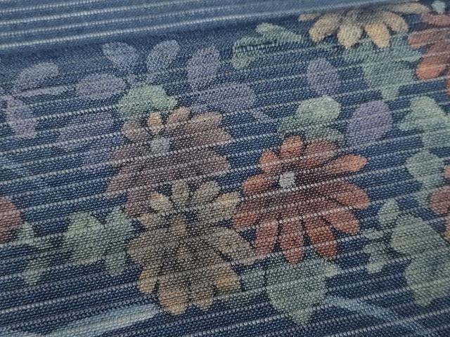 平和屋着物＊夏物　九寸名古屋帯　紬地　ろうけつ染　枝花文　正絹　逸品　CABG9901fb