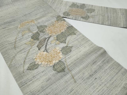 平和屋着物＊夏物　九寸名古屋帯　紫陽花　金糸　正絹　逸品　CABG9898fb