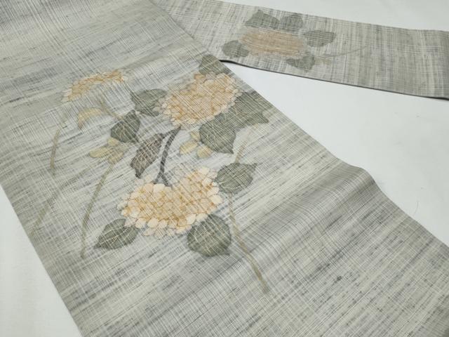 平和屋着物＊夏物　九寸名古屋帯　紫陽花　金糸　正絹　逸品　CABG9898fb