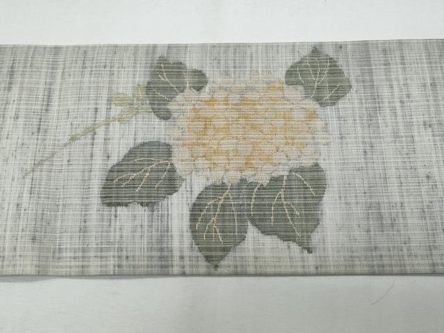 平和屋着物＊夏物　九寸名古屋帯　紫陽花　金糸　正絹　逸品　CABG9898fb