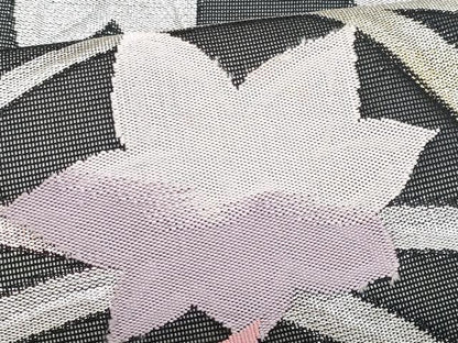 平和屋着物＊夏物　九寸名古屋帯　芝草楓文　黒地　金銀糸　正絹　逸品　CABG9908fb