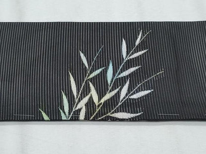 平和屋着物＊夏物　九寸名古屋帯　貝桶枝花文　正絹　逸品　CABG9907fb