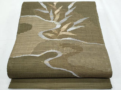 平和屋着物＊夏物 八寸名古屋帯 すくい織 成り物 金糸 正絹 逸品 CABG9959fb