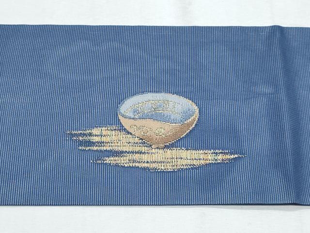平和屋着物＊夏物　九寸名古屋帯　茶道具　金糸　正絹　逸品　CABG9915fb