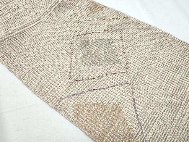 平和屋着物＊夏物 八寸名古屋帯 菱文 正絹 逸品 CABG9952fb