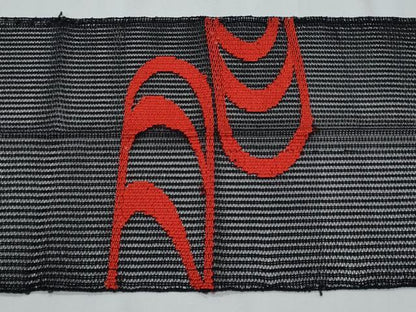 平和屋着物＊夏物　八寸名古屋帯　流水文　黒地　正絹　逸品　CABG9961fb