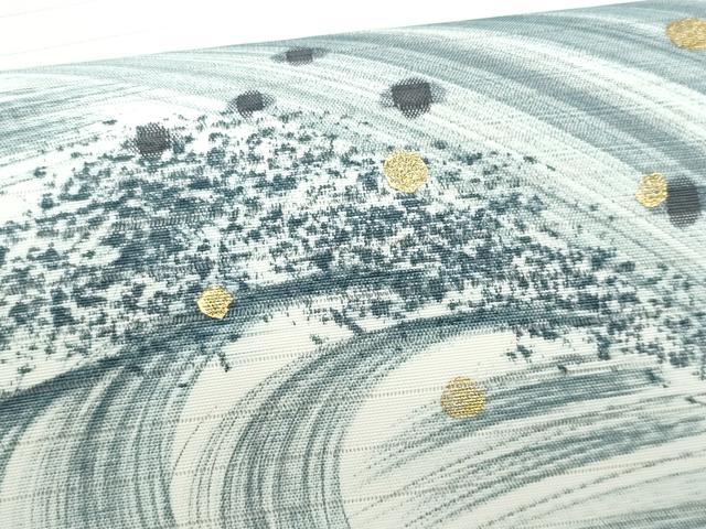 平和屋着物＊夏物　九寸名古屋帯　手描き　とんぼ　立波文　金彩　CABG9911fb