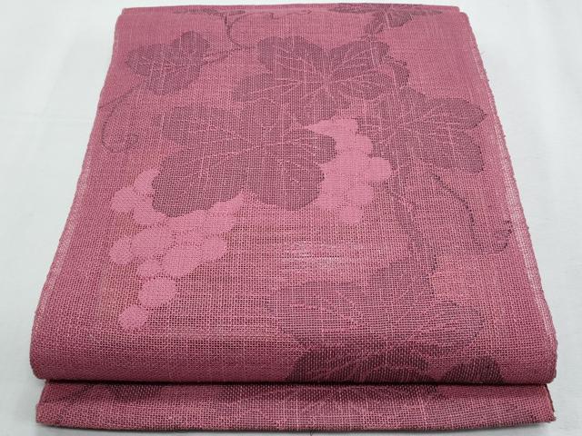 平和屋着物＊夏物　八寸名古屋帯　葡萄蔦の葉文　正絹　逸品　CABG9941fb