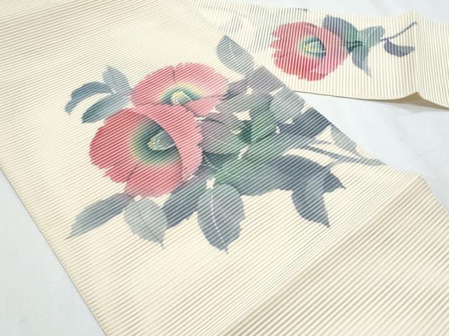 平和屋着物＊夏物　八寸名古屋帯　作家物　絽綴れ　ろうけつ染　枝花文　正絹　逸品　CABG9944fb