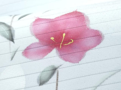 平和屋着物＊夏物　九寸名古屋帯　手描き　舞蝶枝花文　金糸　CABG9910fb
