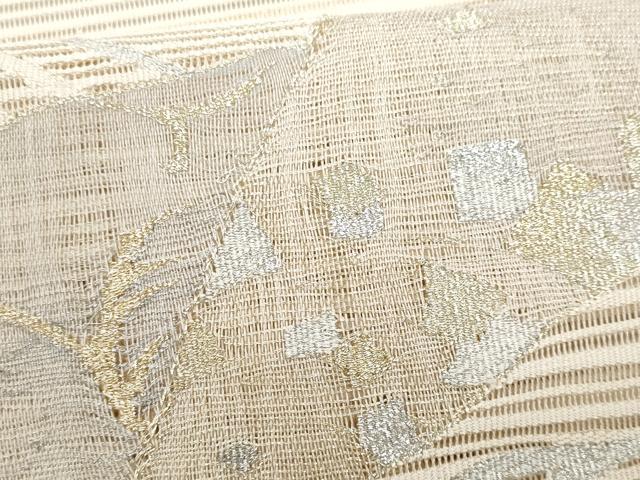 平和屋着物＊夏物　八寸名古屋帯　絽綴れ　立波風景文　金銀糸　正絹　逸品　CABG9945fb